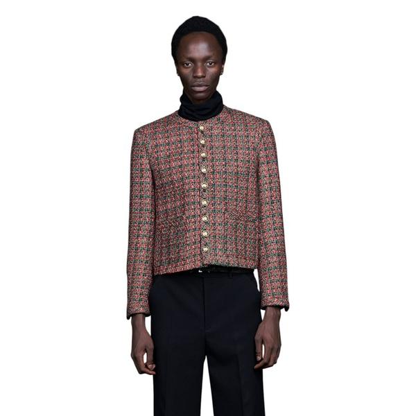 ジャケット テーラードジャケット No Collar Cropped Militaly JK BLA...