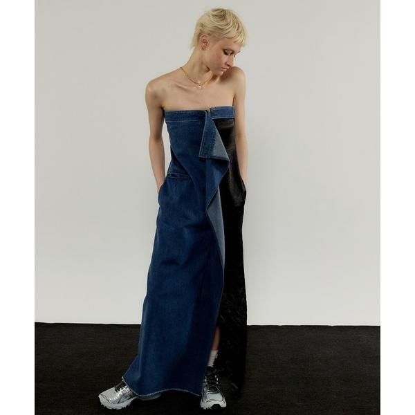 「MAISON SPECIAL」 ベアトップワンピース 38 ブルー レディース