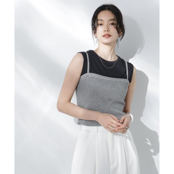 「NANO universe」 ノースリーブトップス S ブラック レディース