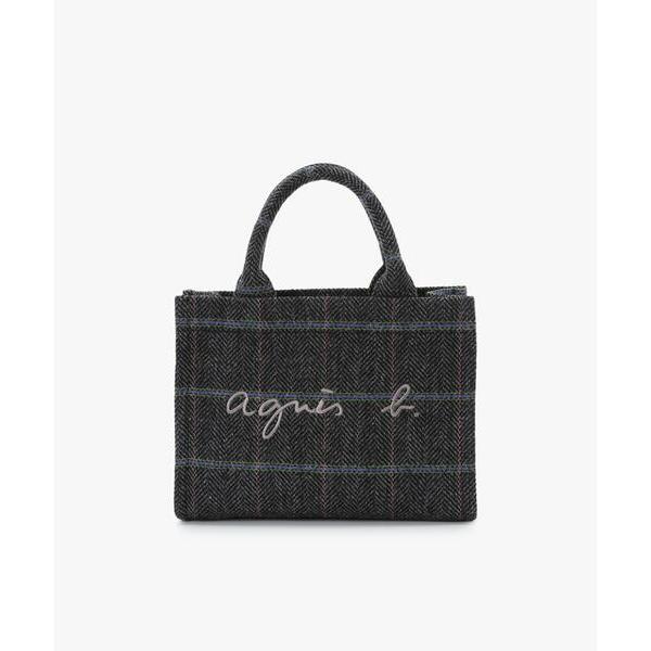 トートバッグ チェック ウール  スモール トートバッグ ZAX03B−01 レディース