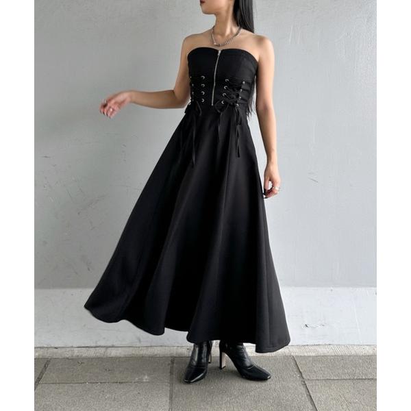 「LVEU.」 ベアトップワンピース SMALL ブラック レディース