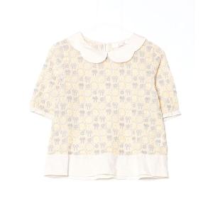 「nesessaire」 刺繍半袖ブラウス FREE イエロー レディース