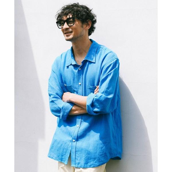 「BAYFLOW」 長袖シャツ LARGE ライトブルー メンズ