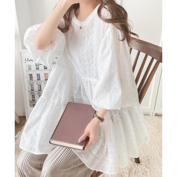 「classicalelf」 半袖チュニック X-LARGE オフホワイト レディース