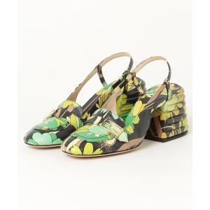 「FENDI」 ヒールサンダル 37 グリーン レディース