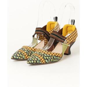 「FENDI」 ヒールサンダル 36.5 グリーン レディース