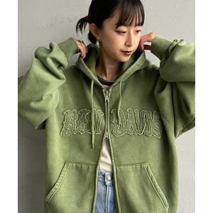 パーカー 「BEN DAVIS/ベンデイビス」 パウダーブリーチ加工 ブランドロゴ ジップパーカー レディース メンズ