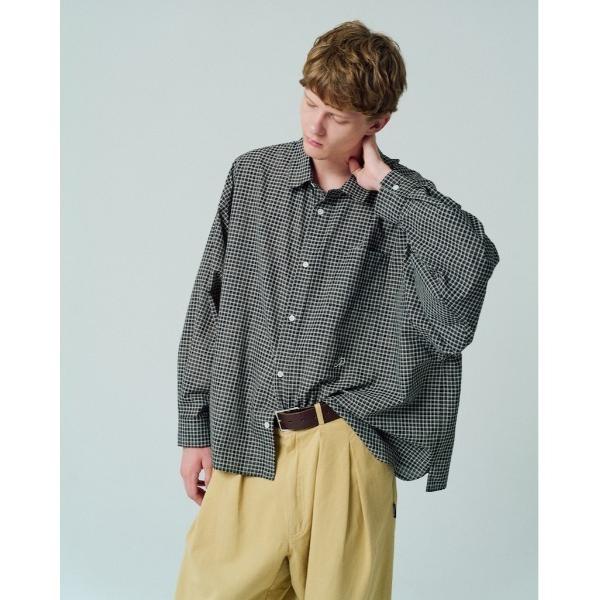 ブラウス シャツ ADAMPATEK/small check wide shirt/スモールチェック...