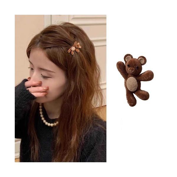 ヘアクリップ 熊デザイン　ヘアクリップ