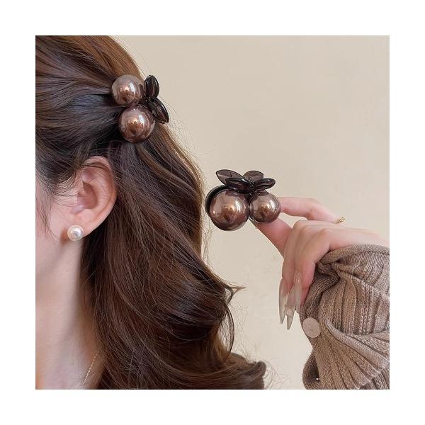 ヘアクリップ サクランボデザイン　ヘアクリップ