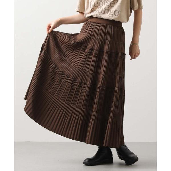 スカート カットティアードプリーツスカート