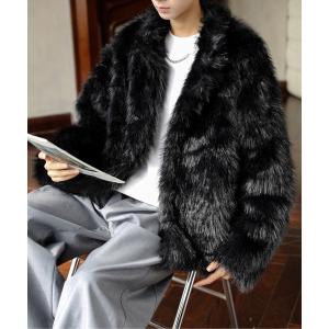 SUPPLIER（サプライヤー） ファージャケット コート アウター ブラック