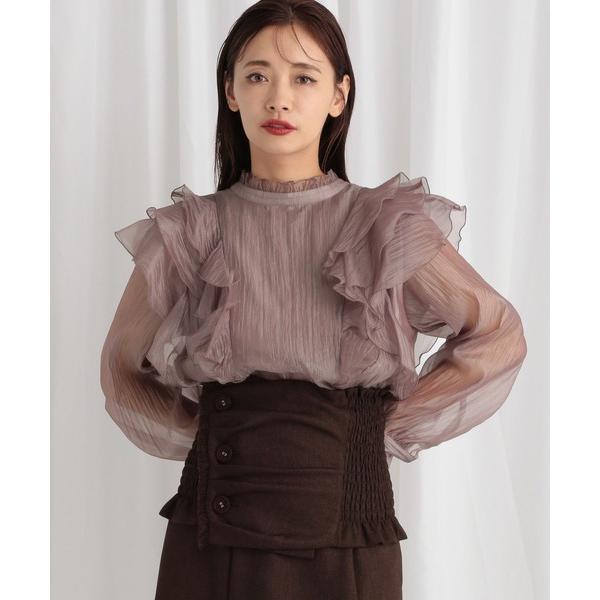 ブラウス シャツ 2WAY楊柳フリルブラウス　577092 レディース