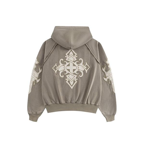 パーカー ジップフーディ｜Dagger Leather Patch Zip Hoodie｜SUPPL...