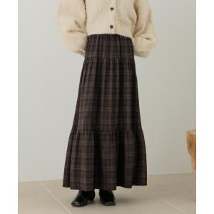 スカート シャーリングティアードスカート
