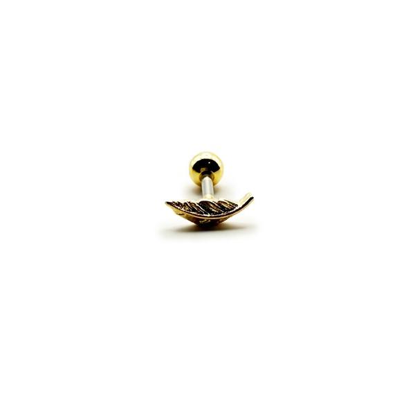 ピアス KISHOKACHI 希少価値 リーフデザインバーベルボディーピアス 16ゲージ レディース...