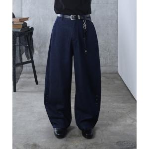 ジーンズ AW リジット / ワンウォッシュ バレルレッグ リベットデニムパンツ ユニセックス 「Confirm」 メンズ レディース