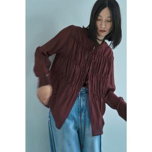ブラウス シャツ SHIRRING TIE BLOUSE レディース
