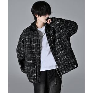 ブルゾン アウター Many buckle belt tweed blouson/メニーバックルベルトツイードブルゾン メンズ レディース