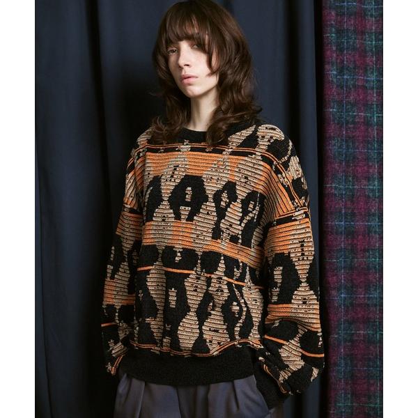 セーター ニット 「UNISEX」Rug Pattern Mall Yarn Jacquard Pr...