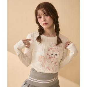 CASA FLINE tシャツ カップ付きギャザーロングスリーブトップス