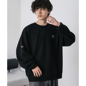 セーター ニット UMBRO アンブロ 別注コラボ オーバーサイズワンポイントロゴ刺繍クルーネックアクリルニットセーター メンズ レディース