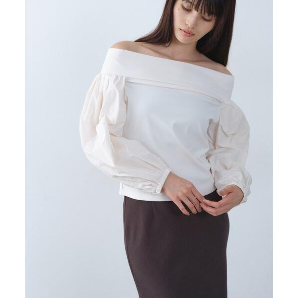 ブラウス シャツ puff glow off top レディース