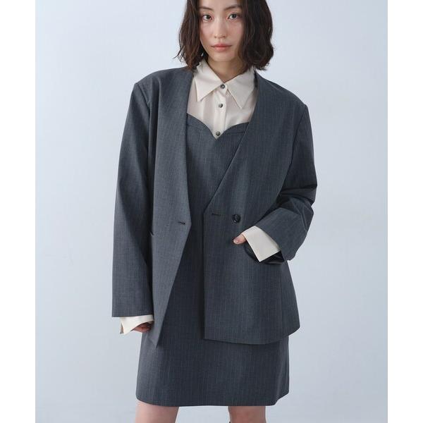ジャケット ノーカラージャケット tailored mood over jacket レディース