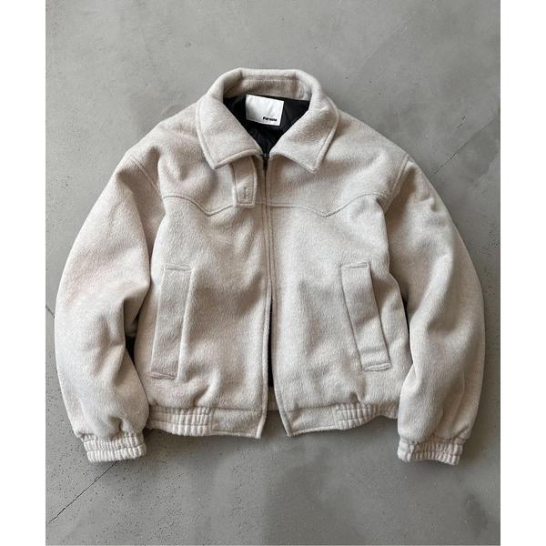 ブルゾン アウター ウール混シャギースタンドネックフライトジャケット メンズ レディース