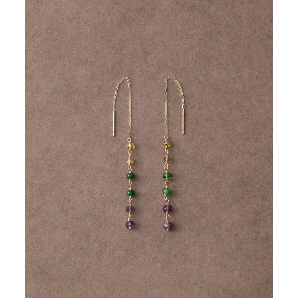 ピアス 「インナージャーニー」 K10YG サファイア/グリーンガーネット/スピネル アメリカンピア...