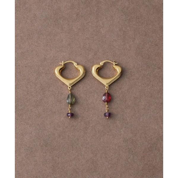 ピアス 「インナージャーニー」 マルチストーン/スピネル フープピアス レディース