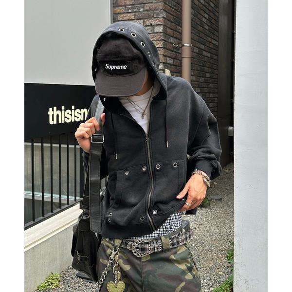 パーカー ASSORTED SUN FADED GROMMET ZIP HOODIE／アソートサンフ...