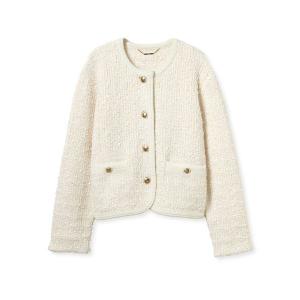 ジャケット テーラードジャケット ツイードニットジャケット レディース