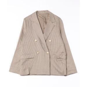 ジャケット テーラードジャケット 先染めチェックテーラードジャケット レディース