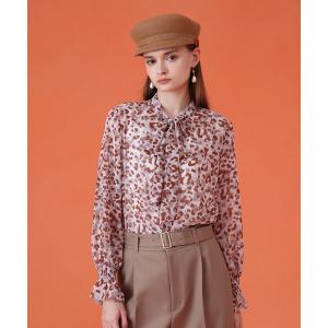 ANAYI（アナイ） ブラウス シャツ 半袖 モノトーンフラワープリント