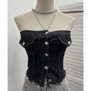 チューブトップ デニム（レディースチューブトップ、ベアトップ