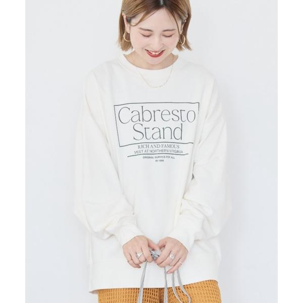 トレーナー スウェット ボックスロゴプリント裏毛プルオーバー レディース