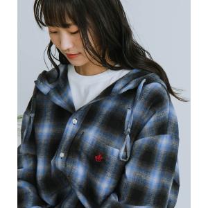 パーカー 「BEVERLY HILLS POLO CLUB/ビバリーヒルズポロクラブ」ネルチェックシャツパーカー レディース