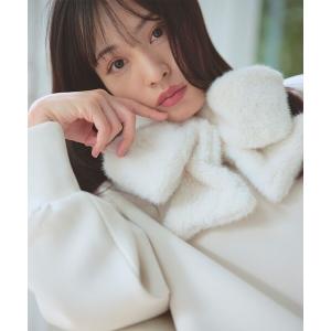 yori もふもふリボンティペット ホワイト 新品 yori ヨリ フェイクファー ティペット ブラック もふもふティ