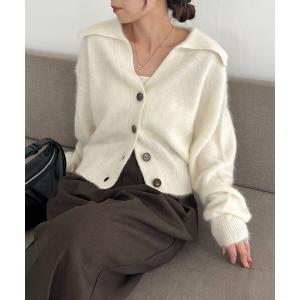 カーディガン WOOL100ミンクタッチカーディガン レディース