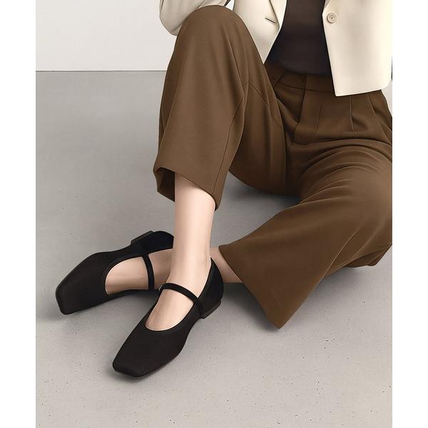 パンプス スクエアトゥ メリージェーン フラット