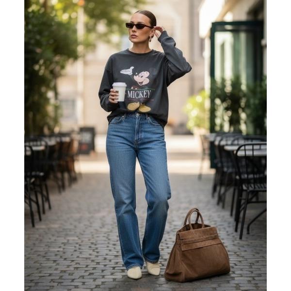 tシャツ Disney ピグメントロングスリーブTシャツ レディース メンズ