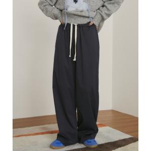 パンツ 「ウエストゴム」ツイルタッチイージーワイドパンツ レディース メンズ