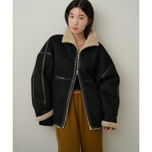 コート アウター フェイクムートンショートコート レディース