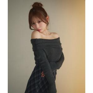 ニット セーター オフショルリブニット レディース
