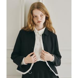 ジャケット テーラードジャケット frill lady jacket / フリルデザインコンパクトジャケット レディース