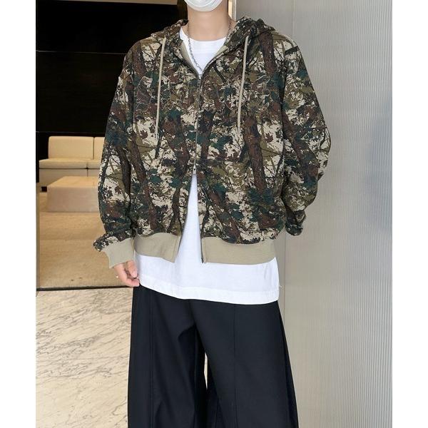 パーカー 「FVLMEN」logo patch tree camouflage short W zi...