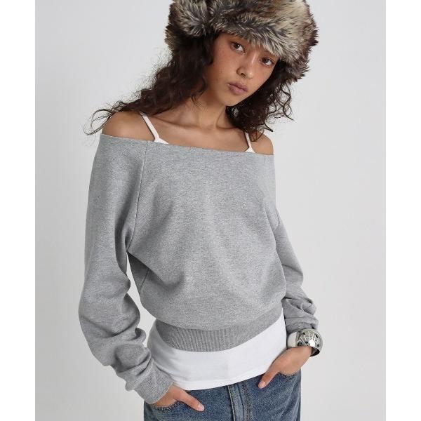 トレーナー スウェット 「B-BASIC」 ライトスウェットオフショルダースウェット レディース