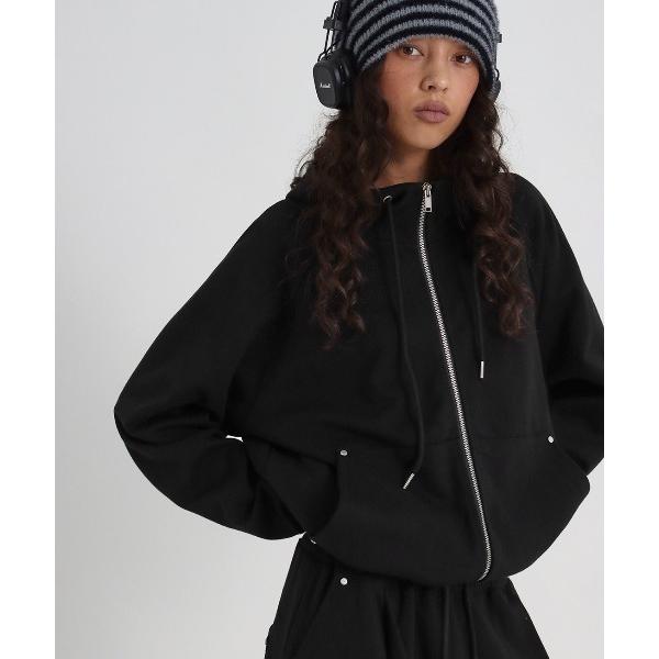 パーカー 「B-BASIC」 ダブルコットン リベットジップアップフーディ レディース メンズ