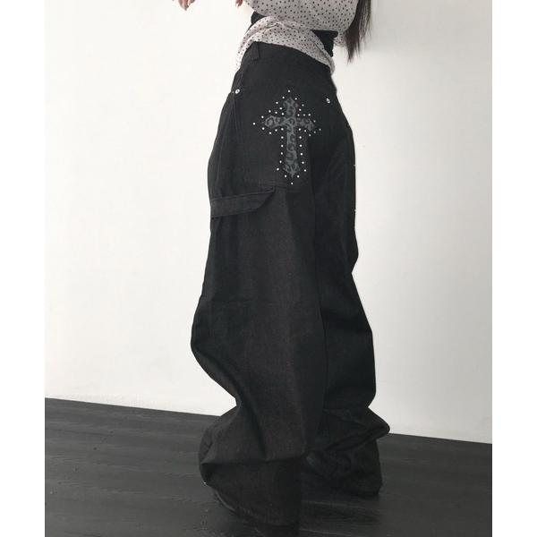 ワイドパンツ ジーンズ デニム デニムパンツ ninteen cross wide pt レディース...